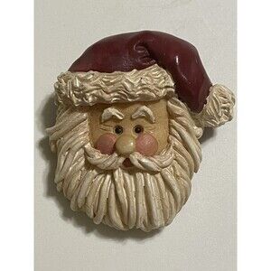 VINTAGE Clothtique Santa Head Brooch Pin Christmas Kris Kringle